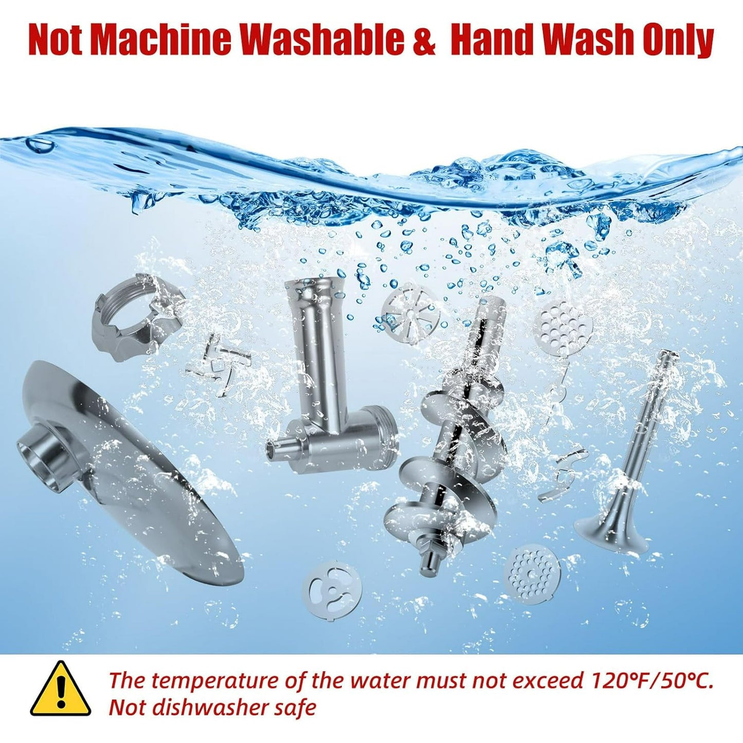 JahyShow 17-Piece Stainless Steel Meat Grinder Attachment for KitchenAid Mixers