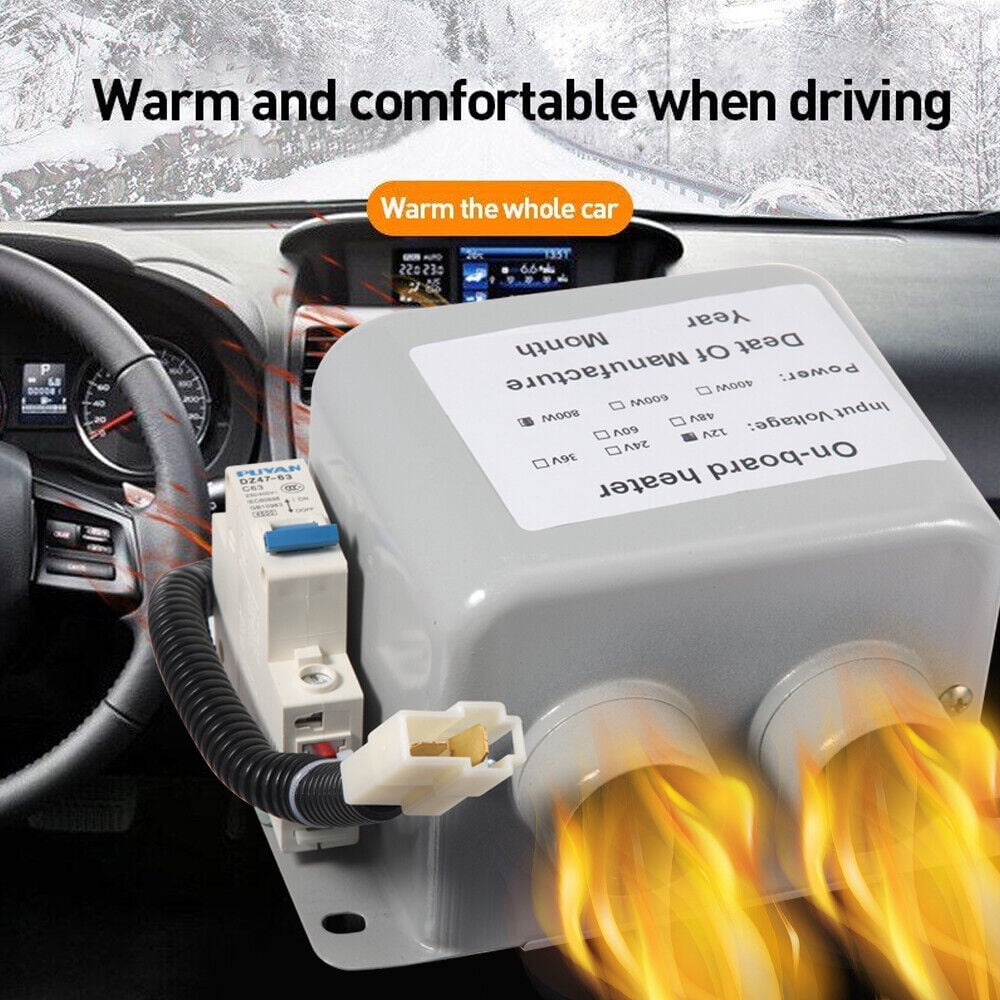 800W 12V Portable Car Heater Defroster - Dual Hole