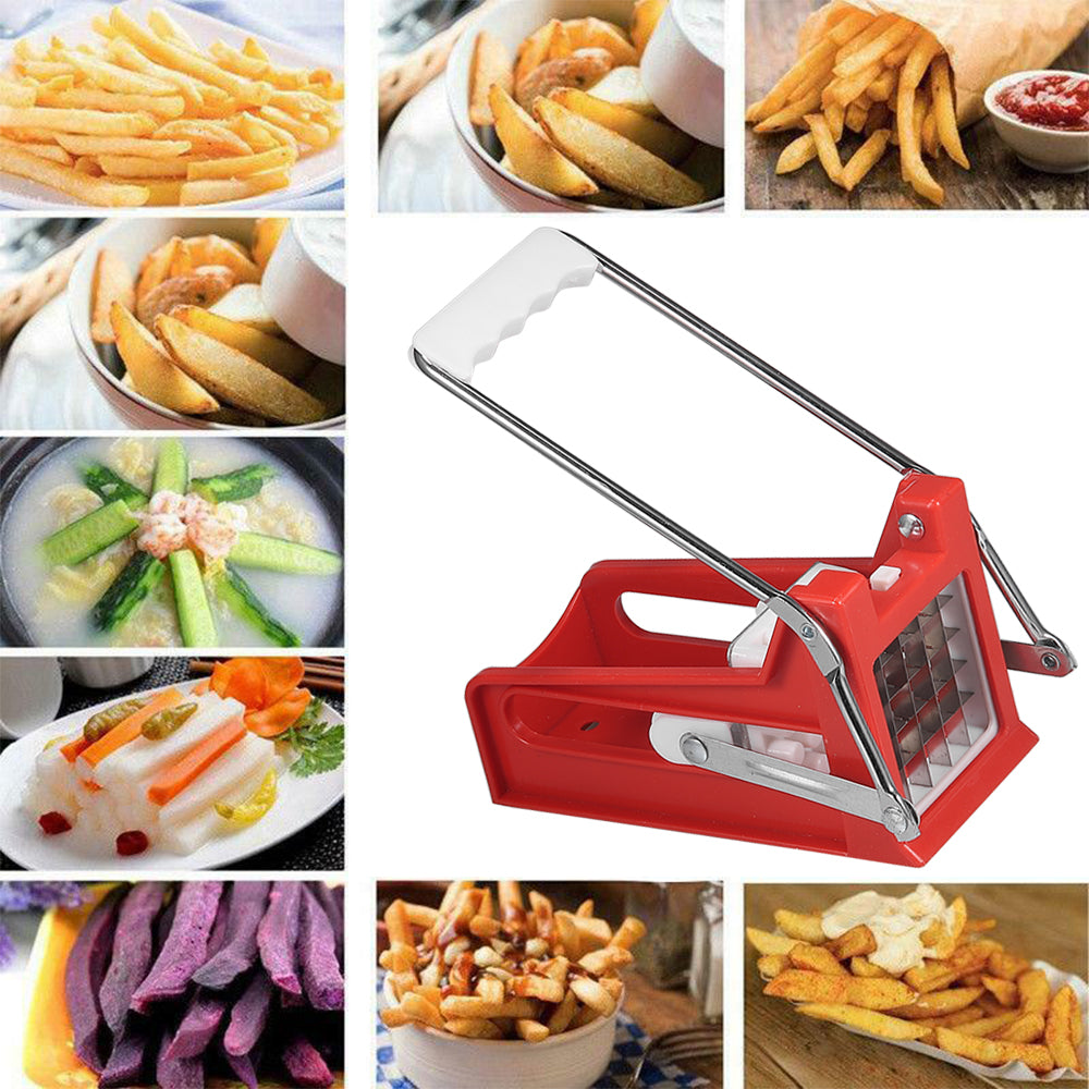 Stainless Steel French Fry Cutter Potato Vegetable Slicer Chopper Dicer 2 Blades