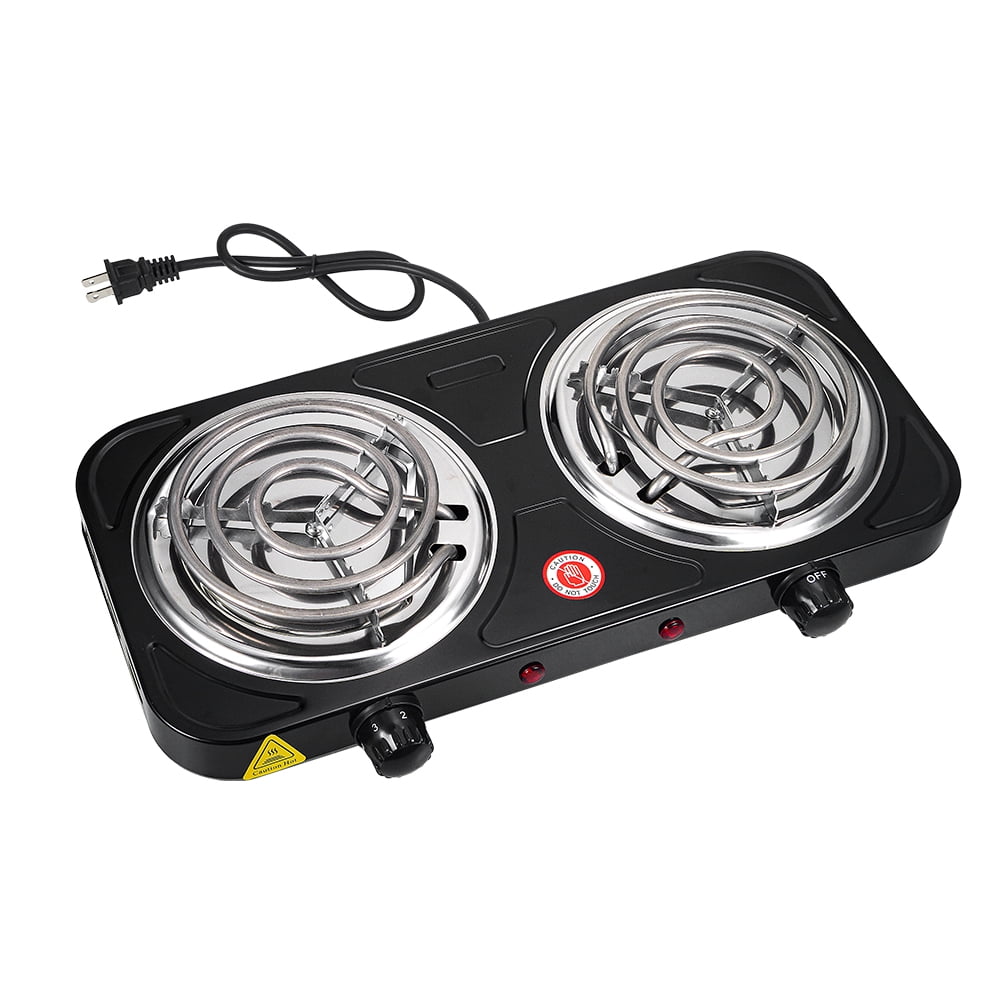 Electric Camping Double Burner Hot Plate 2000W 110V Portable Heating Cooking Stove