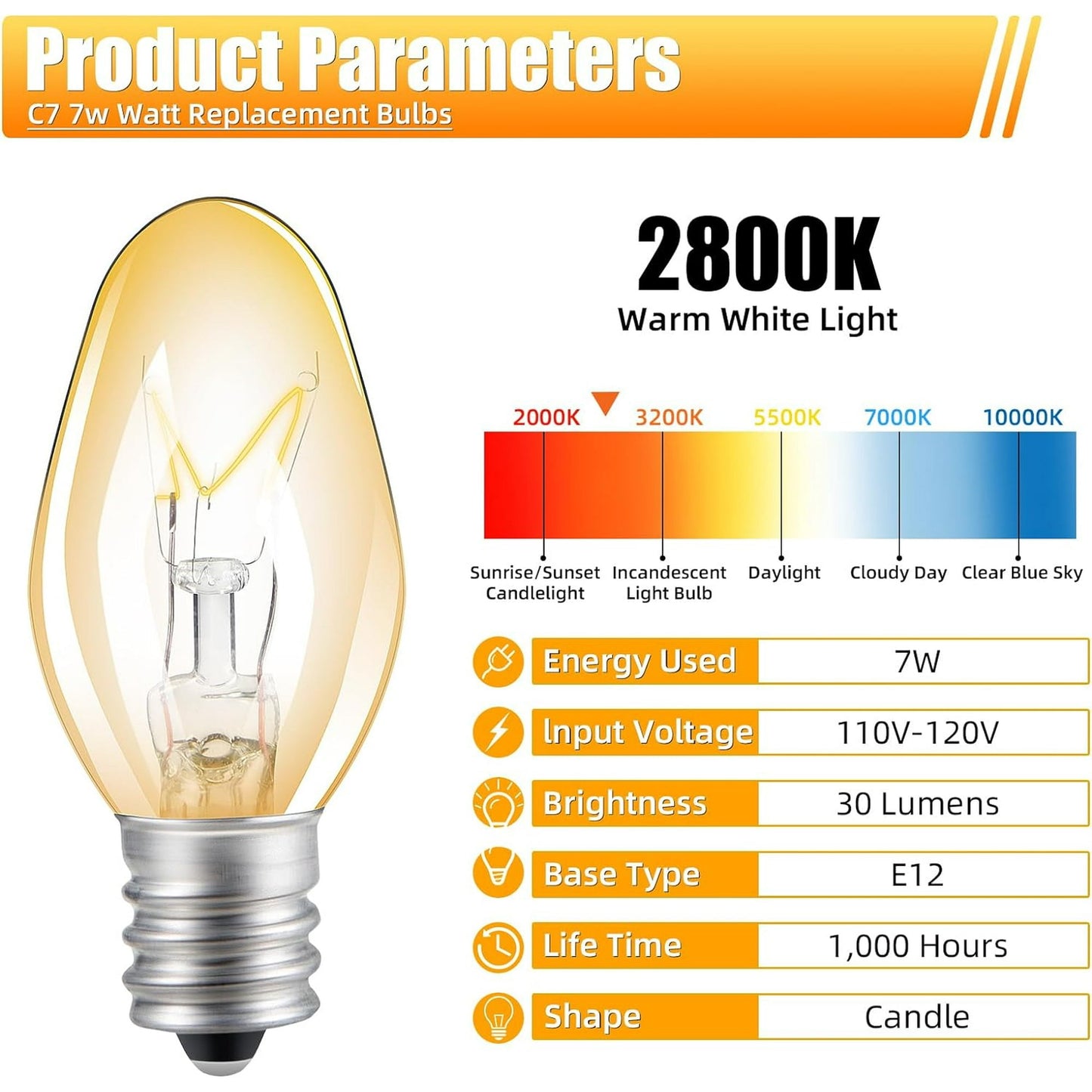 12 Pcs Flea Trap Replacement Light Bulbs, Special for Flea Traps for Inside Your Home, Safety for Kids & Pets, Warm Light