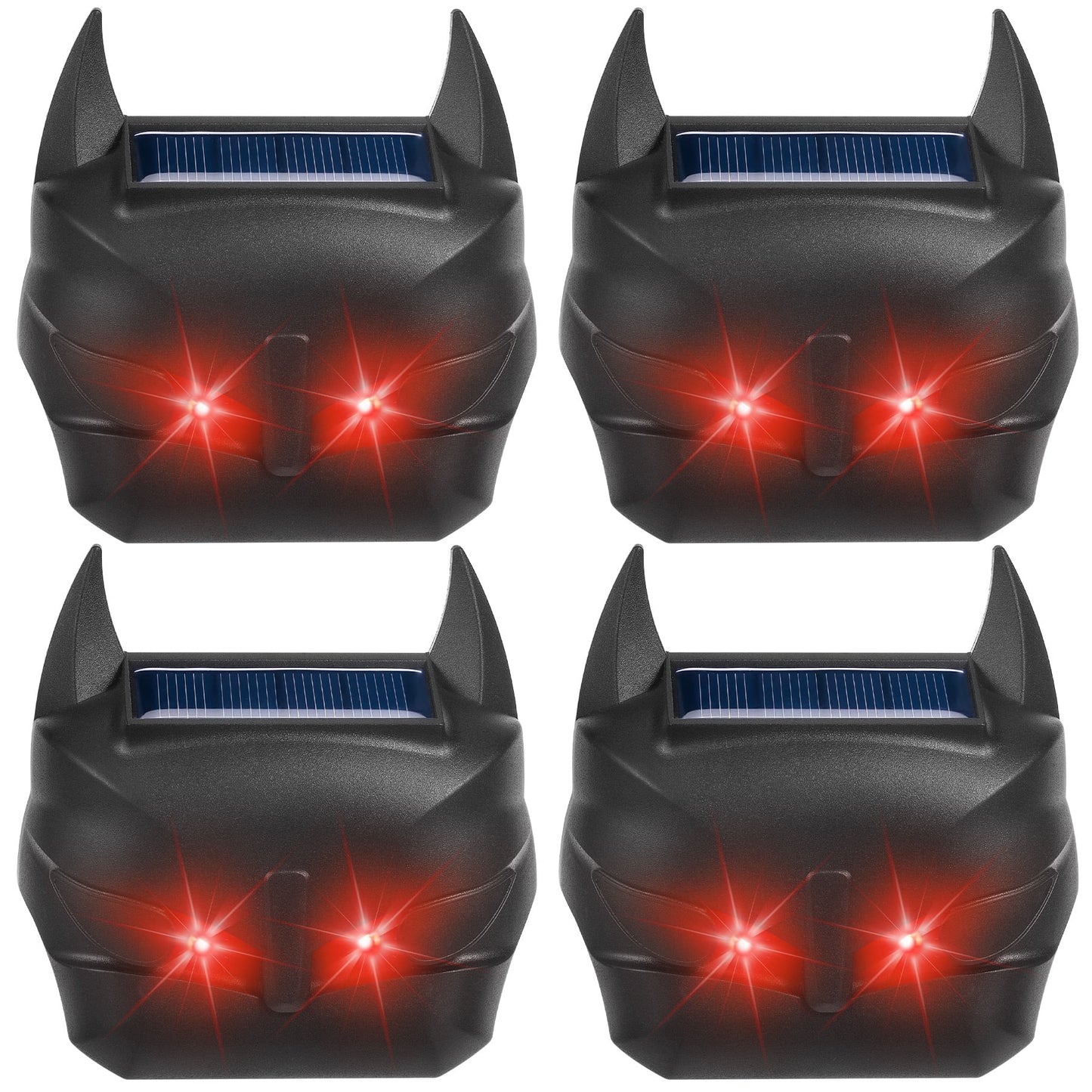 Solar Animal Repellent Outdoor Bright Red Light 2024 Upgraded Predator Lights for Chicken Coop Humane Deterrence - 4 Pack