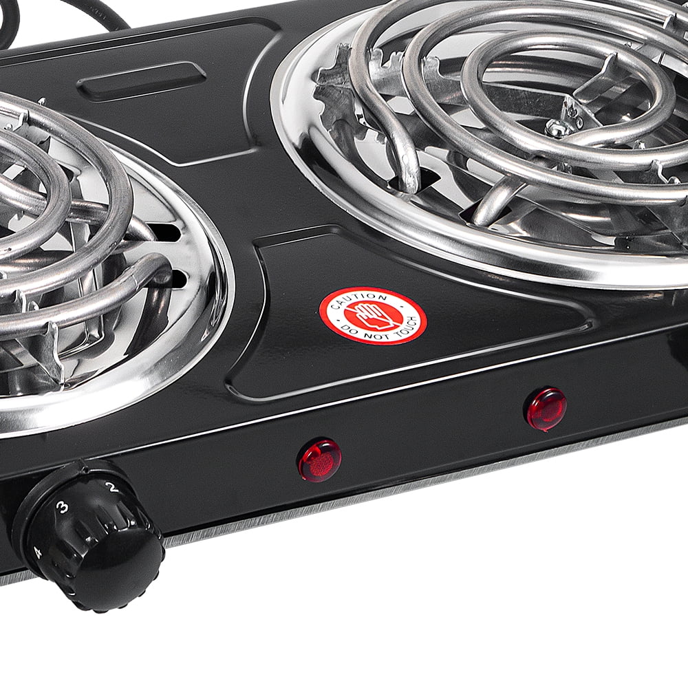 JahyShow Electric Camping Double Burner Hot Plate 2000W 110V Portable Heating Cooking Stove