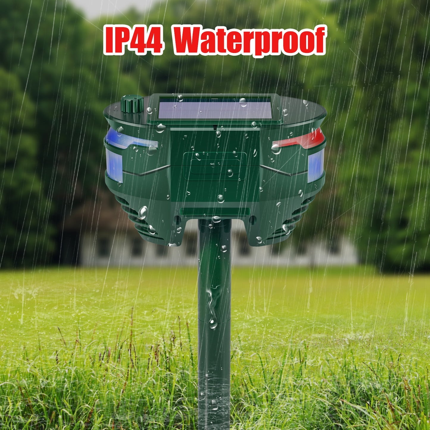 Solar Animal Repellent Outdoor,Ultrasonic Animal Repeller with Motion Sensor & Flashing Light,Waterproof Animal Deterrent Keep Squirrel Deer Cat Dog Rabbit Skunk Raccoon