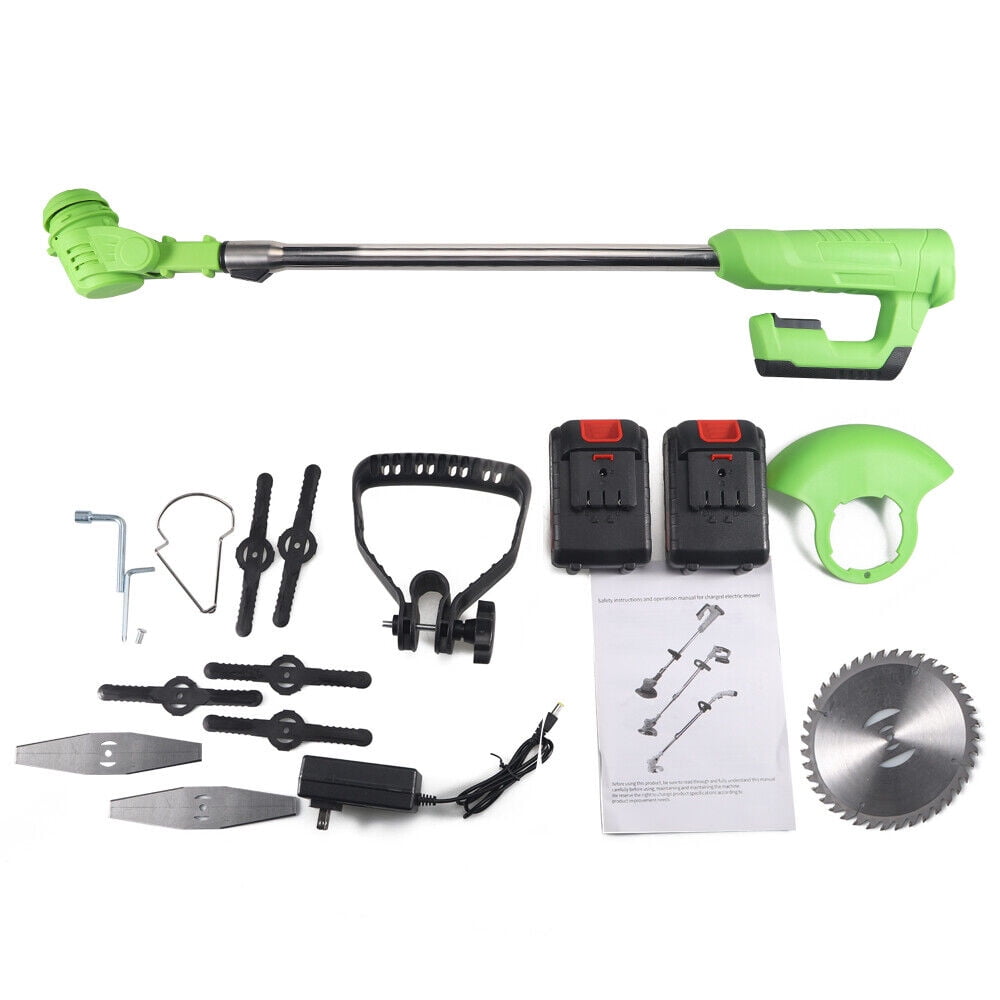 Electric Cordless Grass String Trimmer Lawn Edger Weed Eater Cutter + 2 Battery