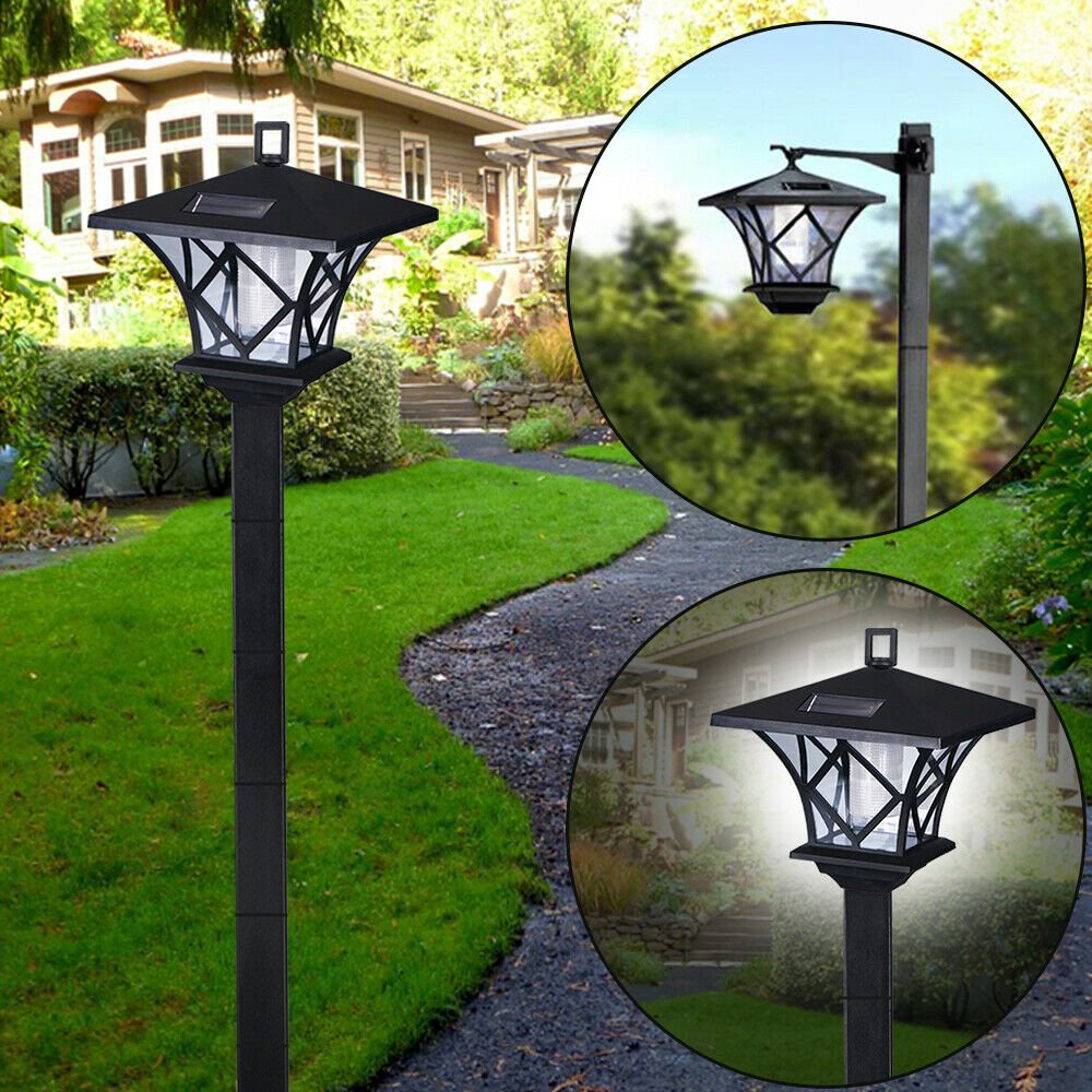 5 Ft Solar Power Vintage Lamp Post Lantern 2in1 Garden Pathway Lighting Post