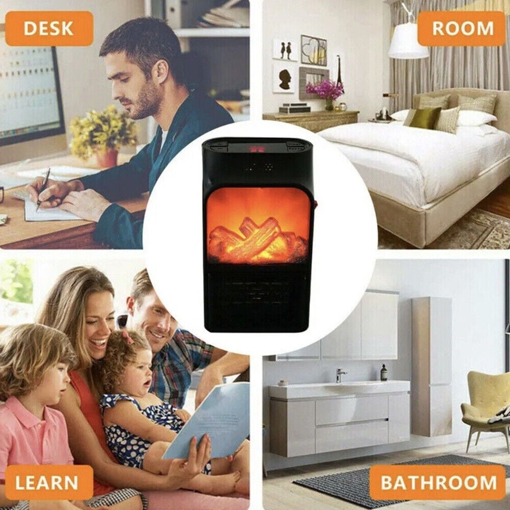 900W Wall Outlet Small Plug in Handy Premium Heater w/ Timer + Remote Control US