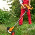 Cordless Lawn Mower Kit Powerful DC Motor Safety Brush Cutter Blades Adjustable Handle