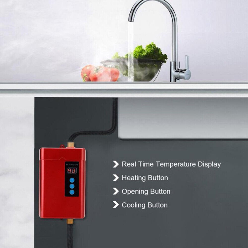 110V Kitchen Electric Hot Tankless Water Heater Sink Instant Boiler Bathroom