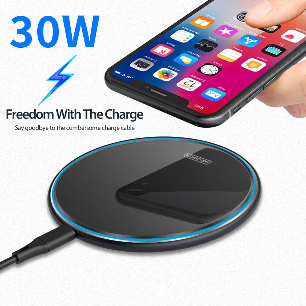 Aluminum Alloy Wireless Charger for iPhone 14, Samsung Galaxy S23 - 30W Power, Portable
