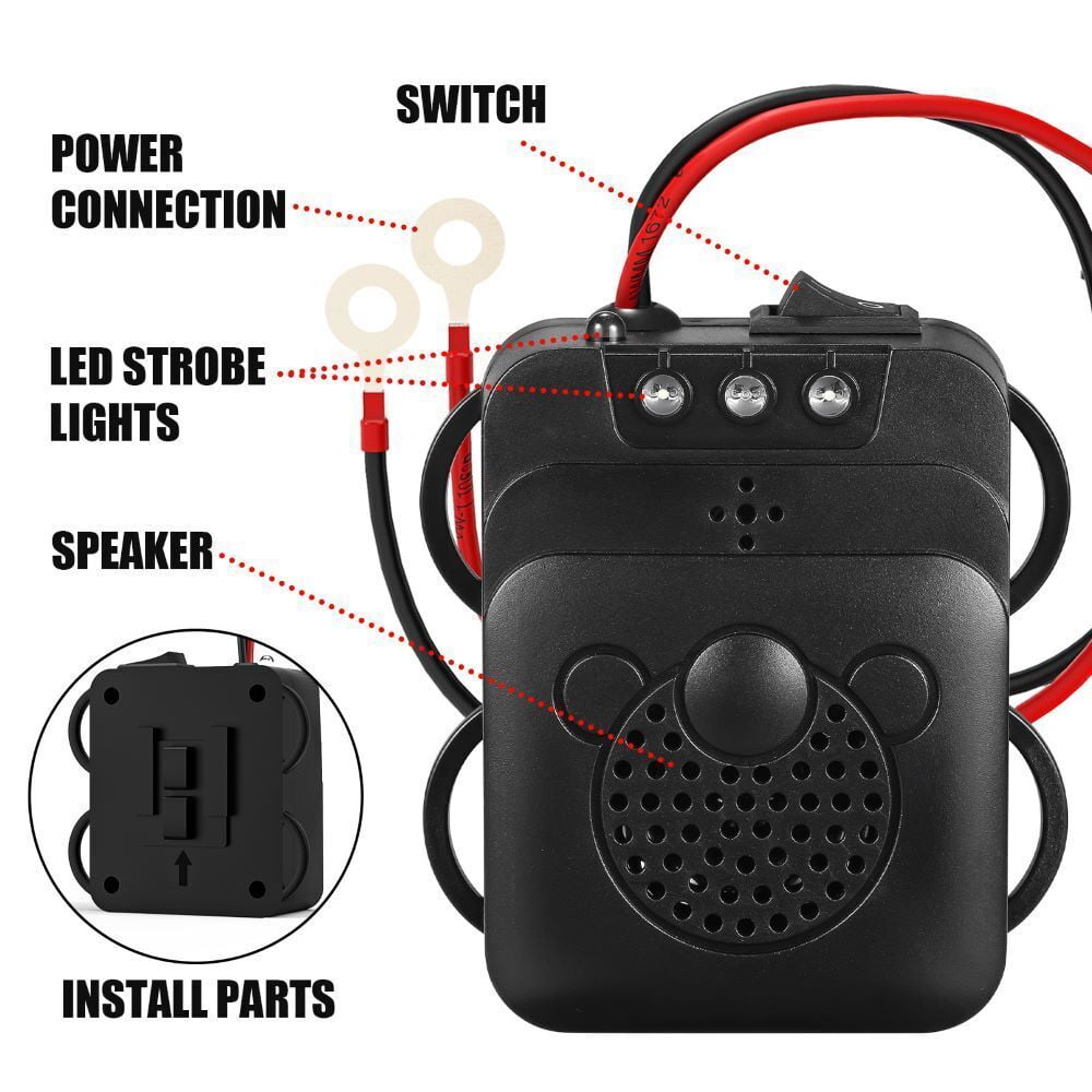 2 Pack Under Hood Rodent Repeller, Professional Mouse Repellent, Ultrasonic 12V Car Pest Repeller Squirrels, Pack Rat Deterrent for Cars Trucks RV Engine Bay Warehouse Attic
