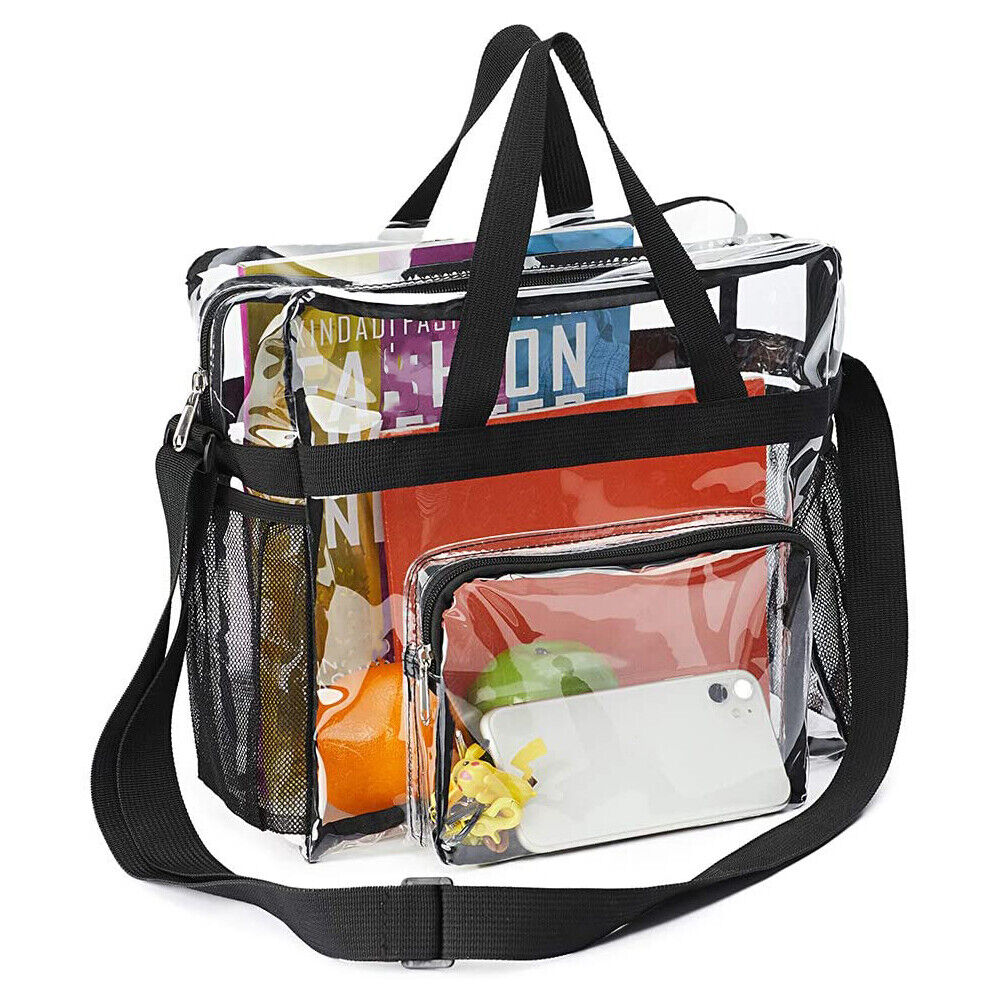 12x12x6 inch PVC Tote Pack Bag Transparent See Through Clear Tote For Women