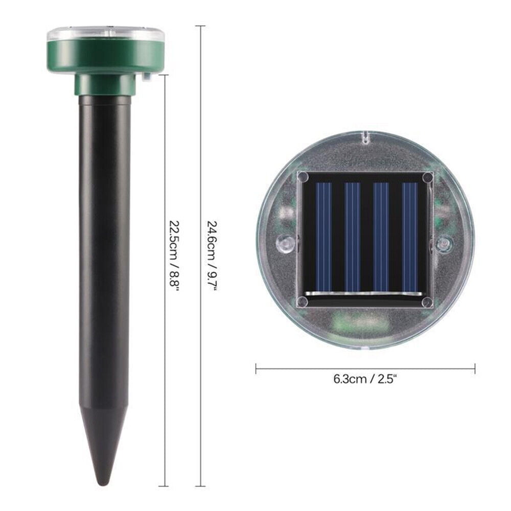 （4pc Sqare+4pc Round） Solar Mole Repellent Ultrasonic Rodents Mice Repellent Outdoor Gardens Pest Animal Repeller Ultrasonic Hamsters Deterrent Scarer Waterproof