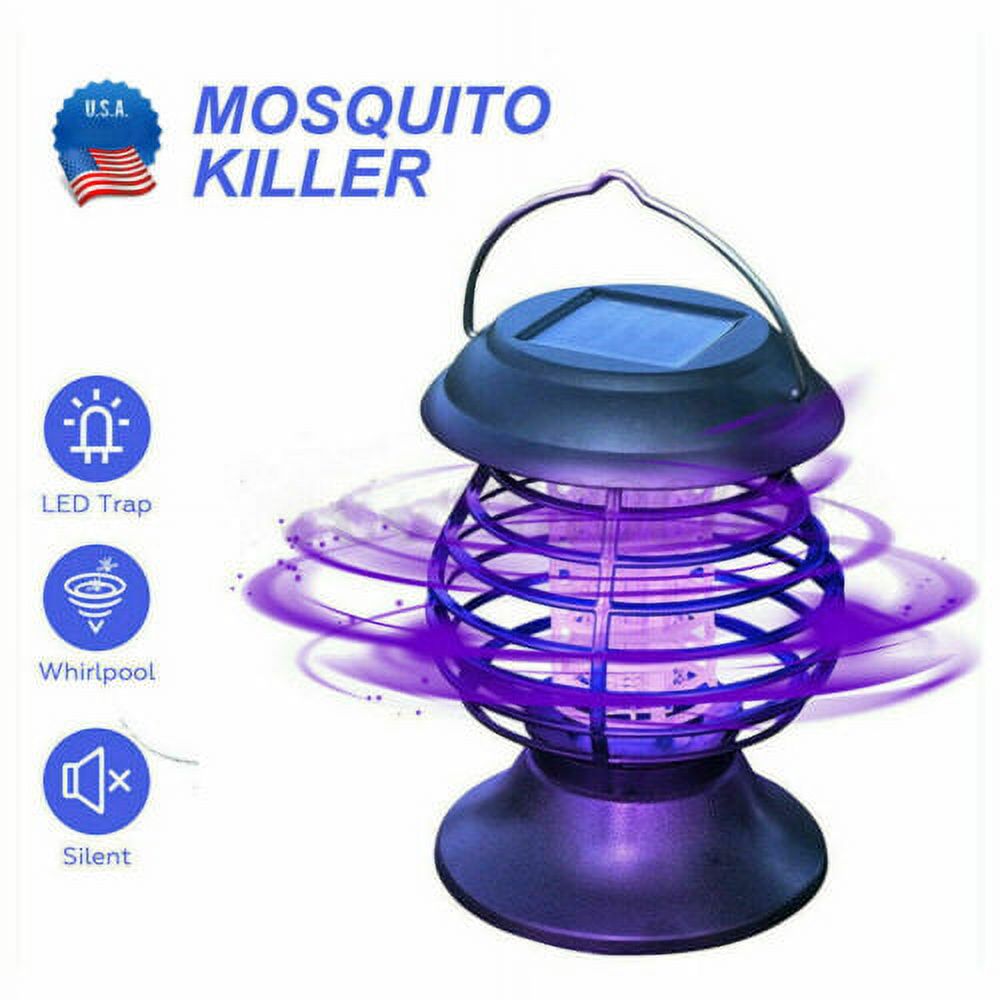 Solar Powered Mosquito Killers Light Insects Killing Hanging Lamp Garden Outdoor