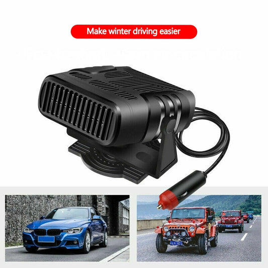 24V Portable Car Heater, Auto Defogger 360° Rotatable Heater