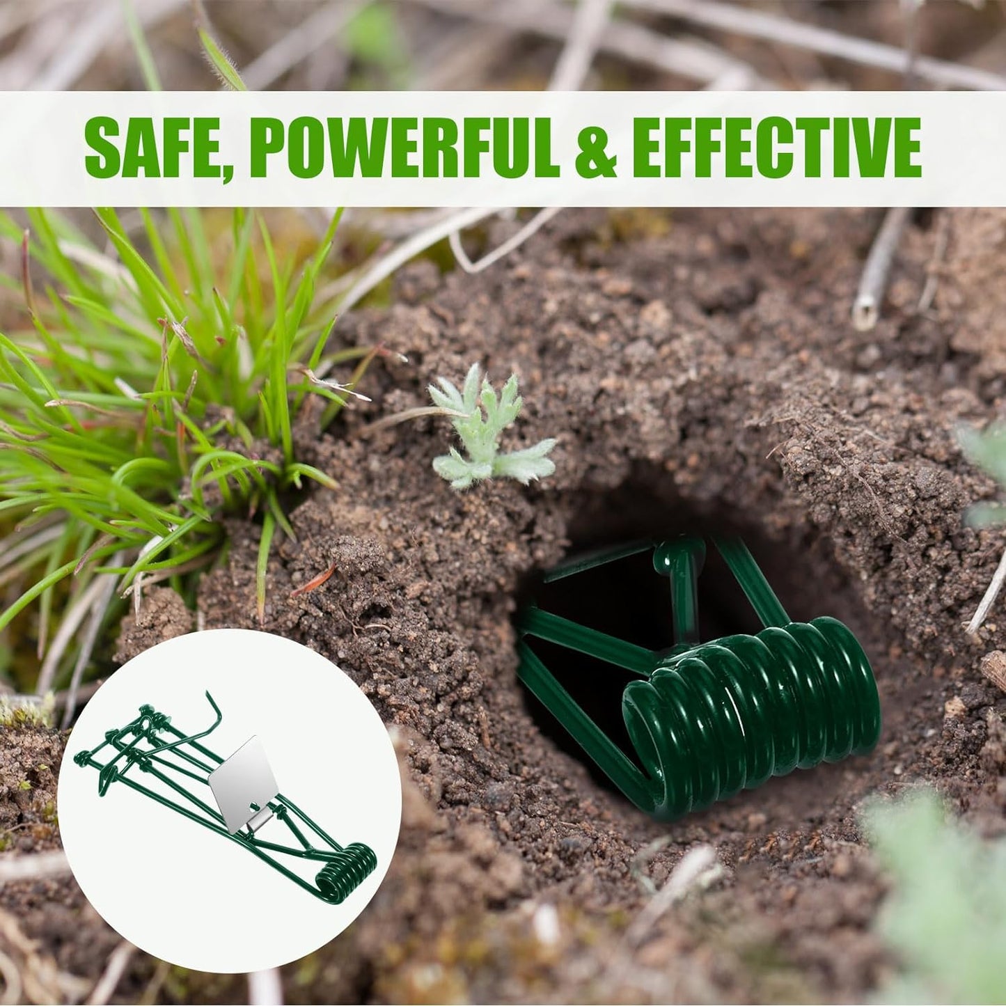 8 Pack Mole Gopher Trap Metal Tactical Rat Vole Traps Reusable Gopher Killer Keep Moles Out of Yard Lawn Garden