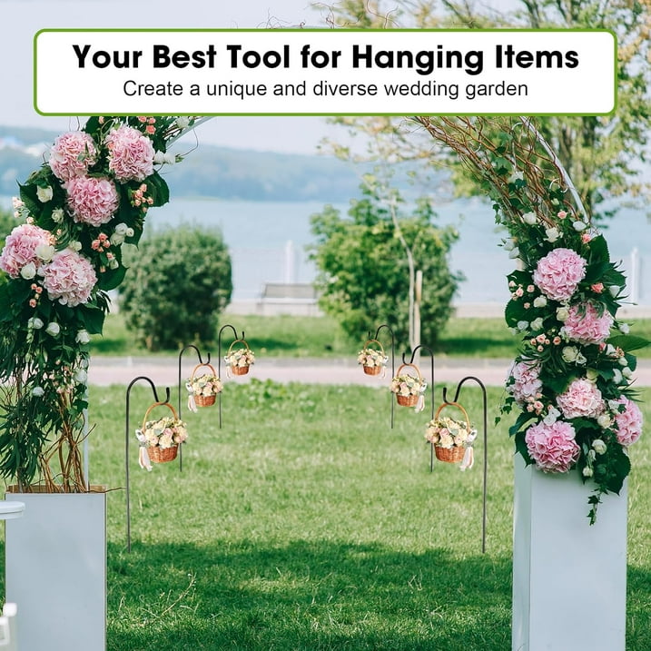 8 Pcs Shepherds Hooks 31.5 inch Metal Garden Shepherds Hooks for Hanging Plants, Lanterns, Solar Lights, Windchime, Weddings Decor