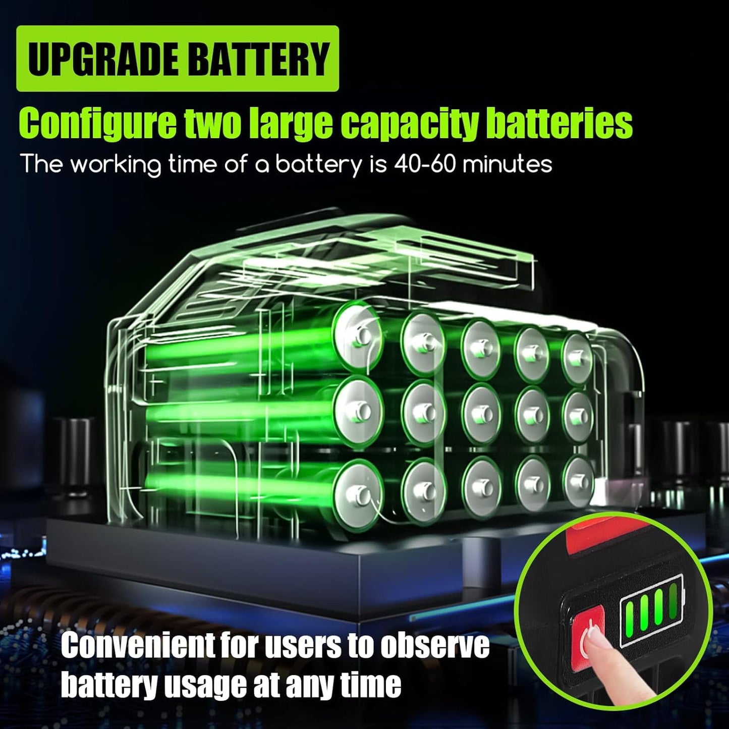 Foldable Brush Cutter Cordless Weed Wacker Electric Weed Eater with 2 Large Capacity Batteries &13 Blade for Lawn Garden Yard