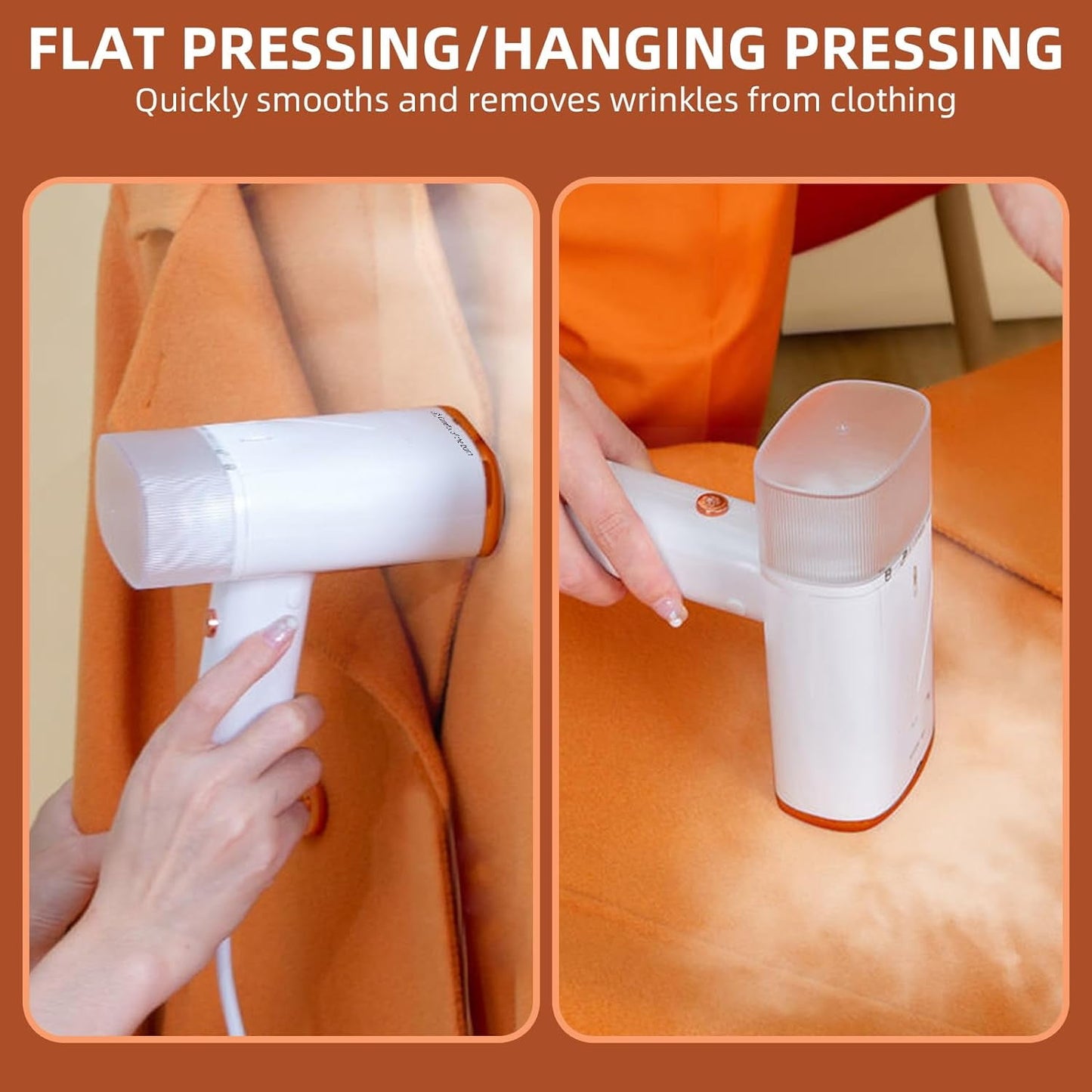 Portable Handheld Clothes Steamer,Travel Steamer 1000W Fast Heat Fabric Wrinkles Remover For Garments Steamer Iron Clothes With Brush & Measure Cup For Home Office Business Trips