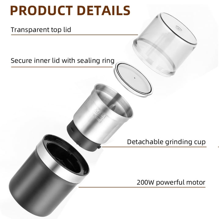 JahyShow Electric Coffee Bean Grinder Nut Seed Herb Grind Spice Crusher Mill Blender