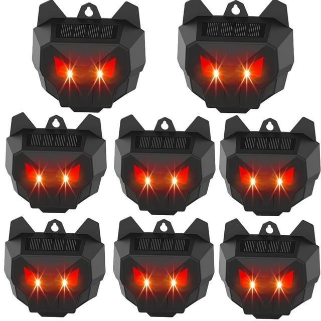 4 X Solar Powered Nocturnal Wild Animal Repeller Bionic Eyes Predator For Yard