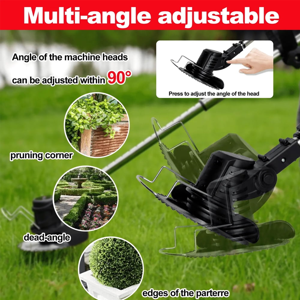 Cordless Weed Wacker, 21V Lawn Mower with 2000mAh Battery