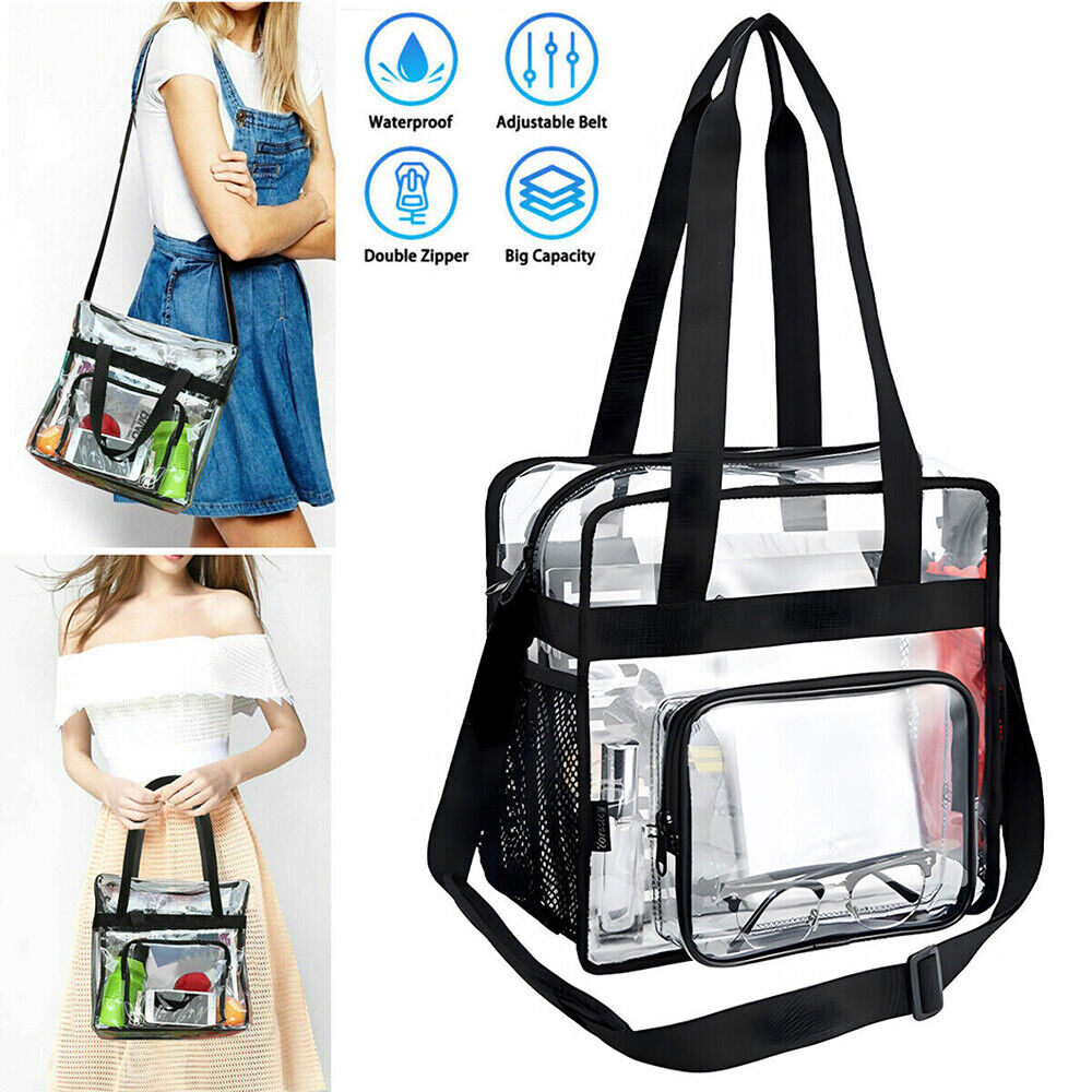 12x12x6 inch PVC Tote Pack Bag Transparent See Through Clear Tote For Women