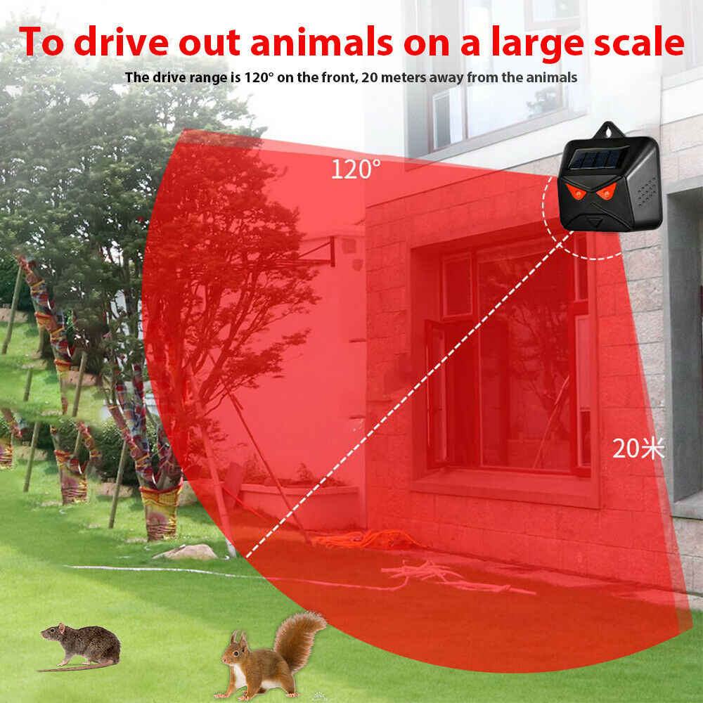 4 X Solar Predator Guard Light Red Led Deterrent Light Night Animal Repeller