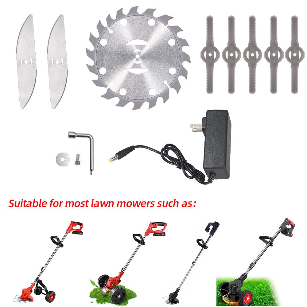 Weed Eater Blades, Premium Stainless Steel Trimmer Head Universal Adapter Kit S-Blades & Tip Carbide Tipped Blades Weed Eater Cutter