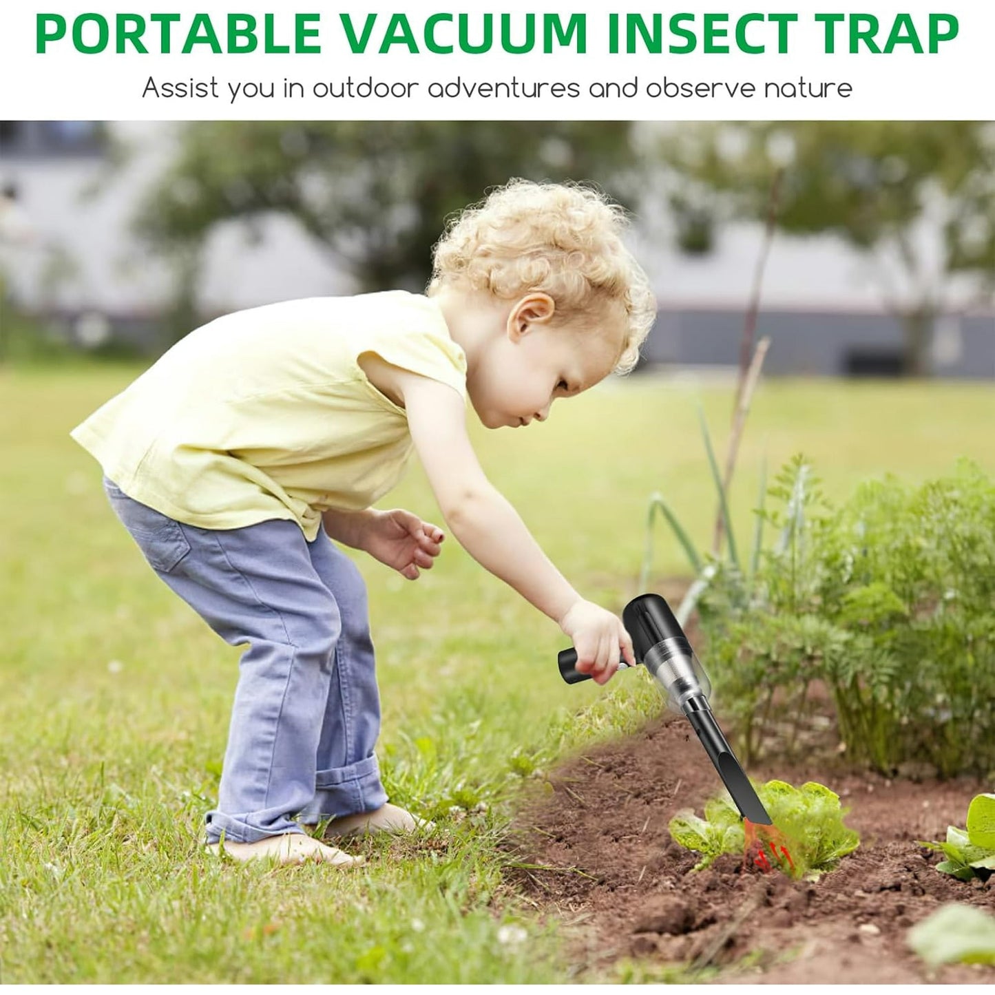 Handheld Bug Vacuum Catcher with LED&Insect Cage Insect Traps Indoor Outdoor Catcher and Release Cockroach Small Spider