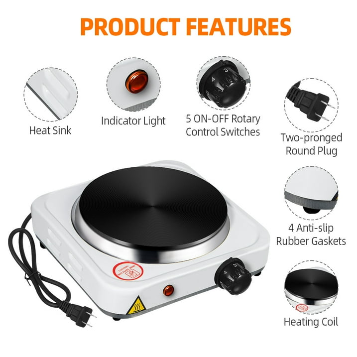 JahyShow Single Burner, Hot Plate 1000W with Temperature Control