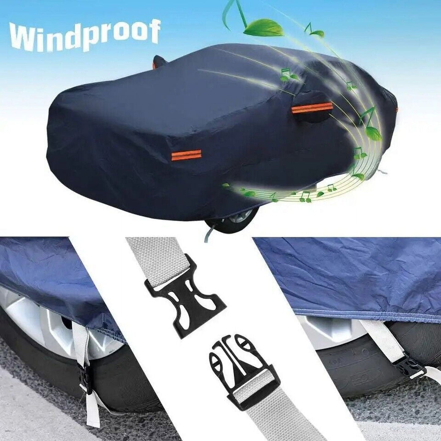 Car Cover Navy Blue 190T Oxford Cloth SUV Sedan Cover 192*70*62in