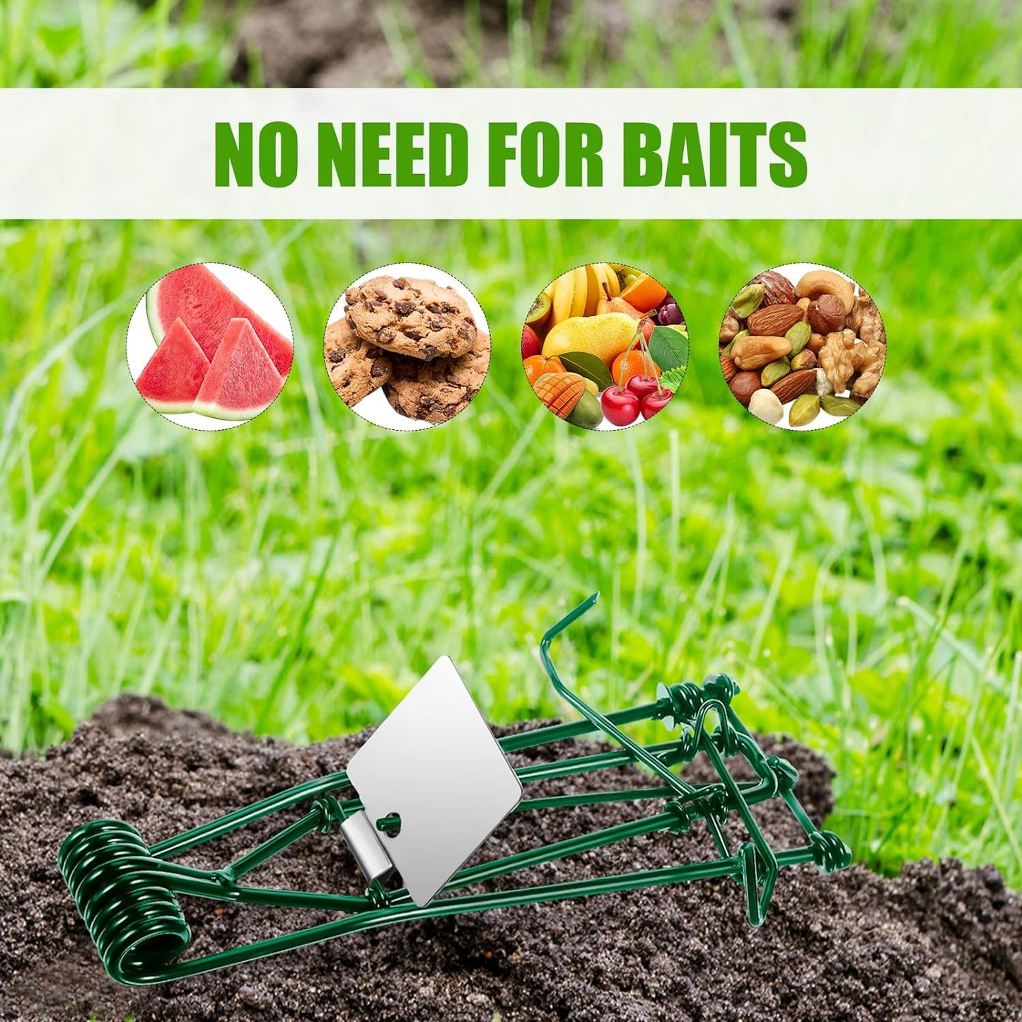 8 Pack Mole Gopher Trap Metal Tactical Rat Vole Traps Reusable Gopher Killer Keep Moles Out of Yard Lawn Garden