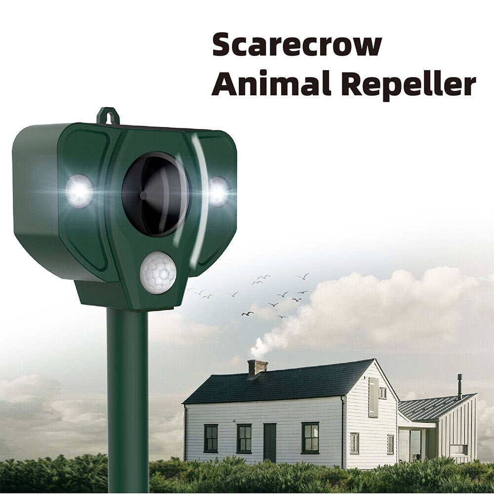 Ultrasonic Solar Power Pest Animal Repeller, Repellent Garden Cat Dog Fox