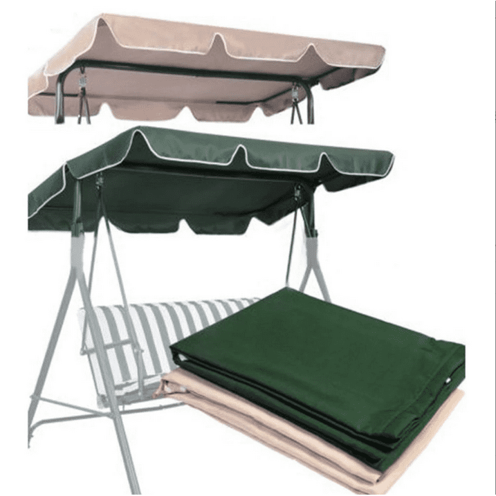 Swing Chair Canopy Replacement, Outdoor 3 Seater Porch Swing Seat Canopy Cover Waterproof Windproof Anti-UV Garden Hammock Top Cover Garden Furniture Covers