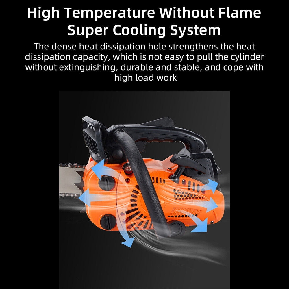 Premium 2500 ChainSaw Gasoline Engine Anti-Vibration Handle 12'' Bar Chain Orange