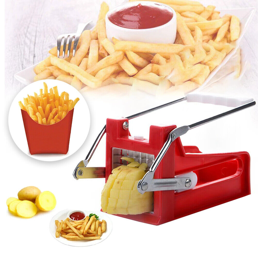 Stainless Steel French Fry Cutter Potato Vegetable Slicer Chopper Dicer 2 Blades