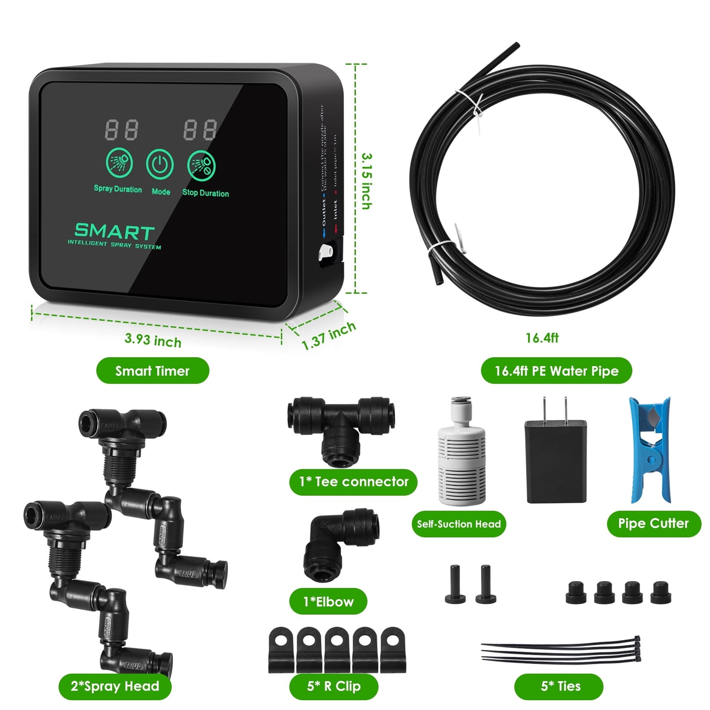 JahyShow Reptile Humidifier, Automatic Mister for Reptiles, Intelligent Spray System Adjustable Spray Nozzles for Reptiles/Chameleons/Herbs