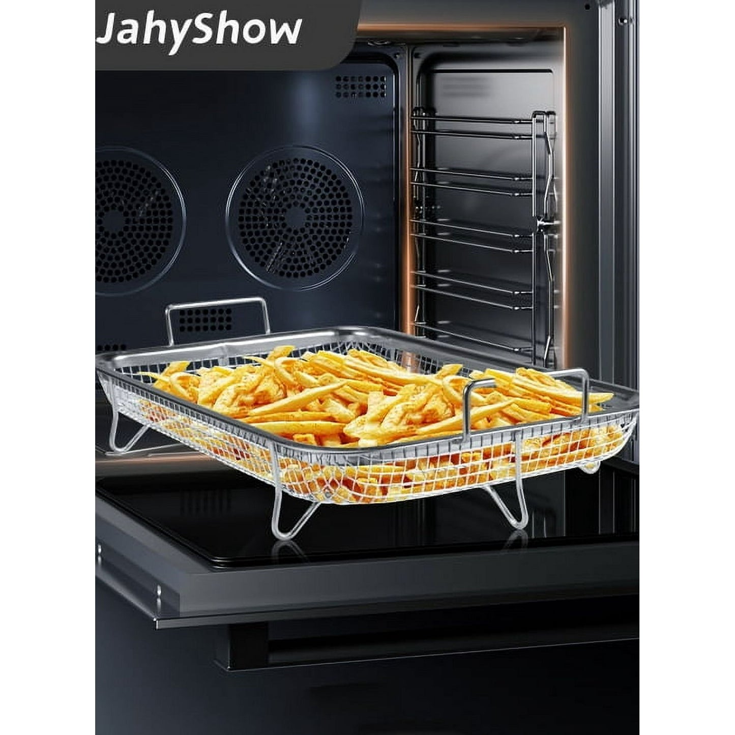 JahyShow Air Fryer Basket 2-Piece Non-Stick Stainless Steel Deep Fryer Accessories