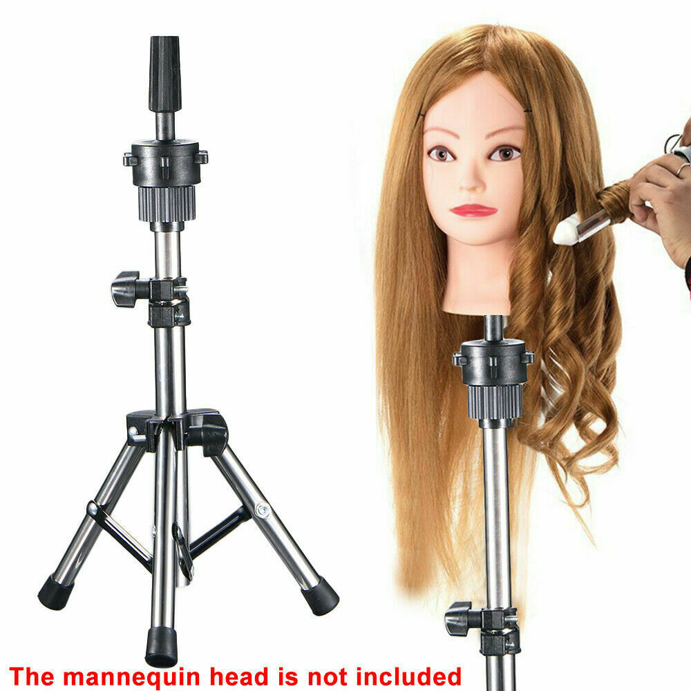 Reinforced Wig Stand Tripod Mannequin Head Stand, Adjustable Wig Head Stand Holder for Cosmetology Hairdressing Training