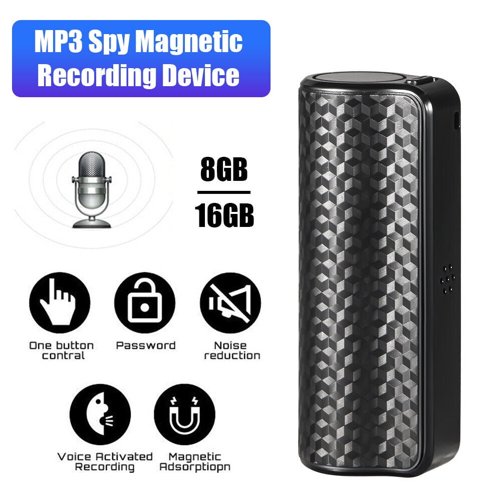 Mp3 Spy Magnetic Recording Device Hidden Voice Activated Mini Audio Recorder Us(16GB)