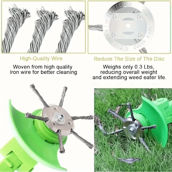 Steel Wire Grass Trimmer Head, 3Pack String Trimmer Replacement Head, Fits 6 inch Electric Weed Trimmer with 5mm(0.2inch) Bore Size