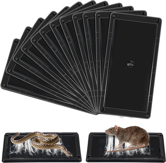 12 Pack Glue Traps for Mice Sturdy & Larger 5" x 10" 12 Pack Sticky Mouse Traps for Mice Rodent, Spider, Snake Safe