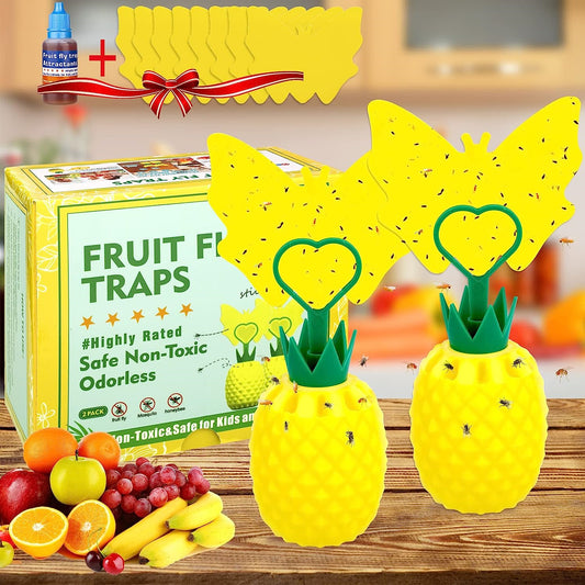 Fruit Fly Traps with Sticky Pads, Fruit Flies Gnat for Plant Indoor Outdoor Yellow Gnat Sticky