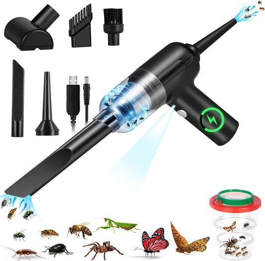 Handheld Bug Vacuum Catcher with LED&Insect Cage Insect Traps Indoor Outdoor  Catcher and Release Cockroach Small Spider