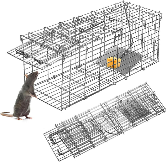 Humane Rat Trap Small Rodent Trap Collapsible Live Chipmunk Traps Mouse & Vole Cage Easy Catch & Release Animal Trap