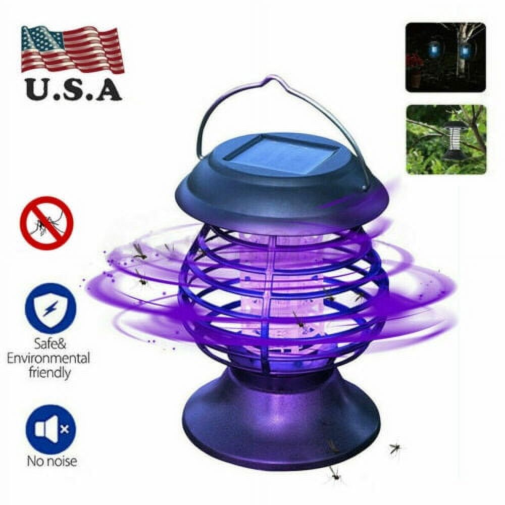 Solar Powered Mosquito Killers Light Insects Killing Hanging Lamp Garden Outdoor