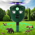 Ultrasonic Animal Repeller Solar Powered Cat Repellent Outdoor Waterproof with Motion Sensor LED Flashing Light 360° Deer Repellent