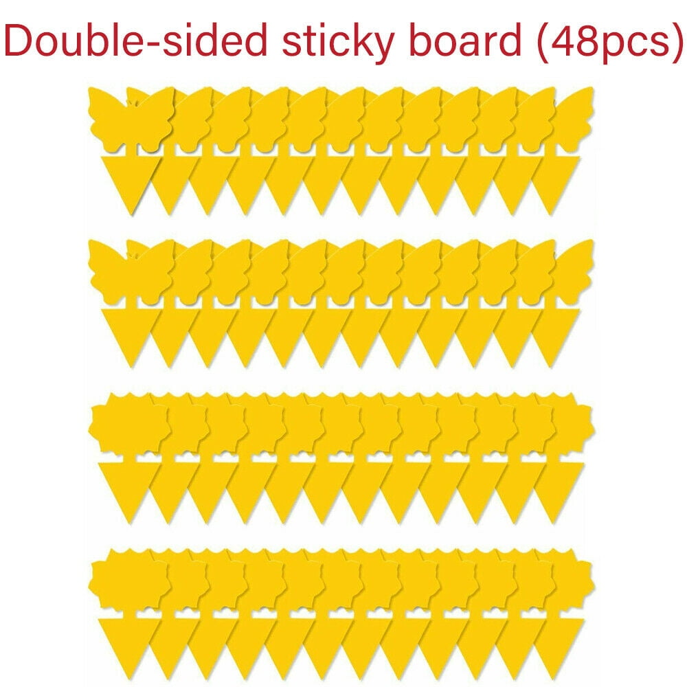 JahyShow 48Pcs Sticky Fly Traps for Fruit Flies Gnat Out/Indoor Plant Fly Traps Catcher