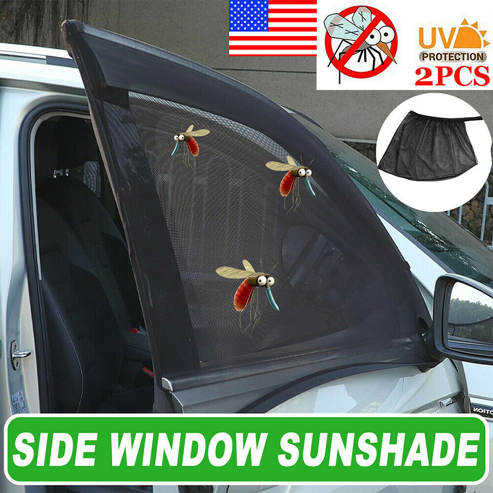 Car Window Screen Mesh Cover Privacy Mosquito Bugs Net Sun UV Protection Camping